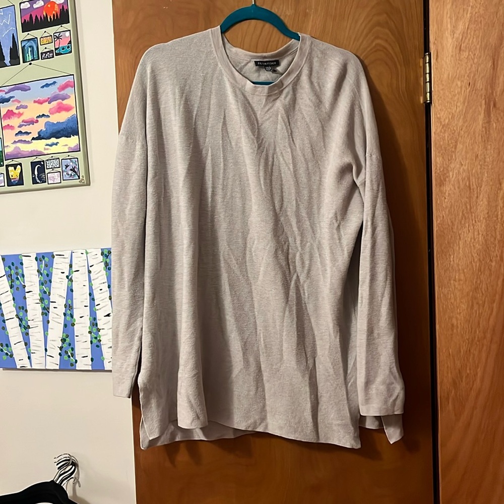 Grey Eileen Fisher pullover. Size medium